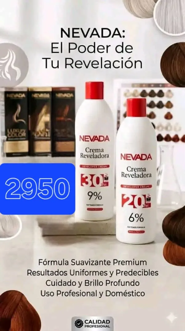 Peróxido crema reveladora Nevada 34oz volumen 20 y 30