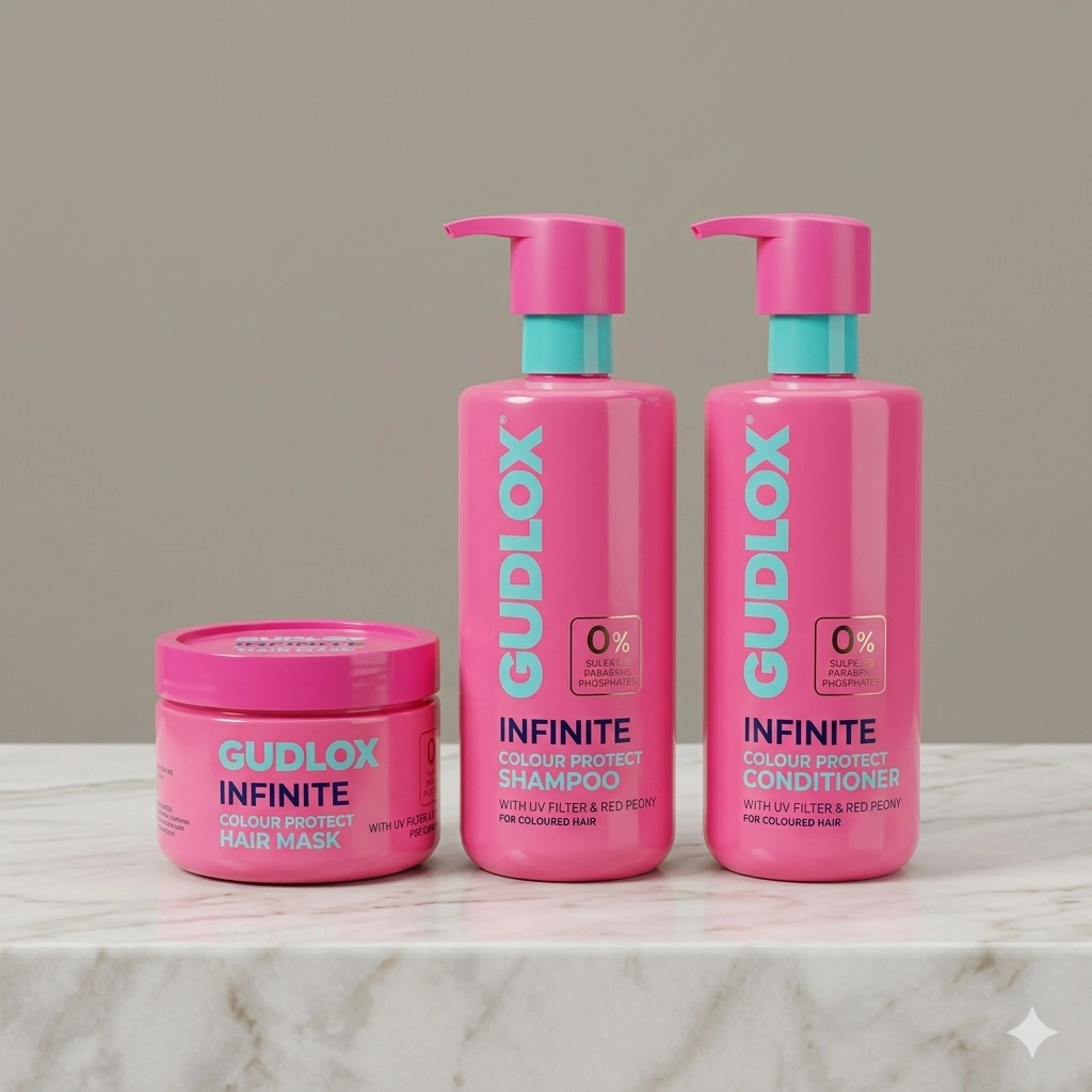 Set Gudlox protección de color shampoo acondicionador mascarilla