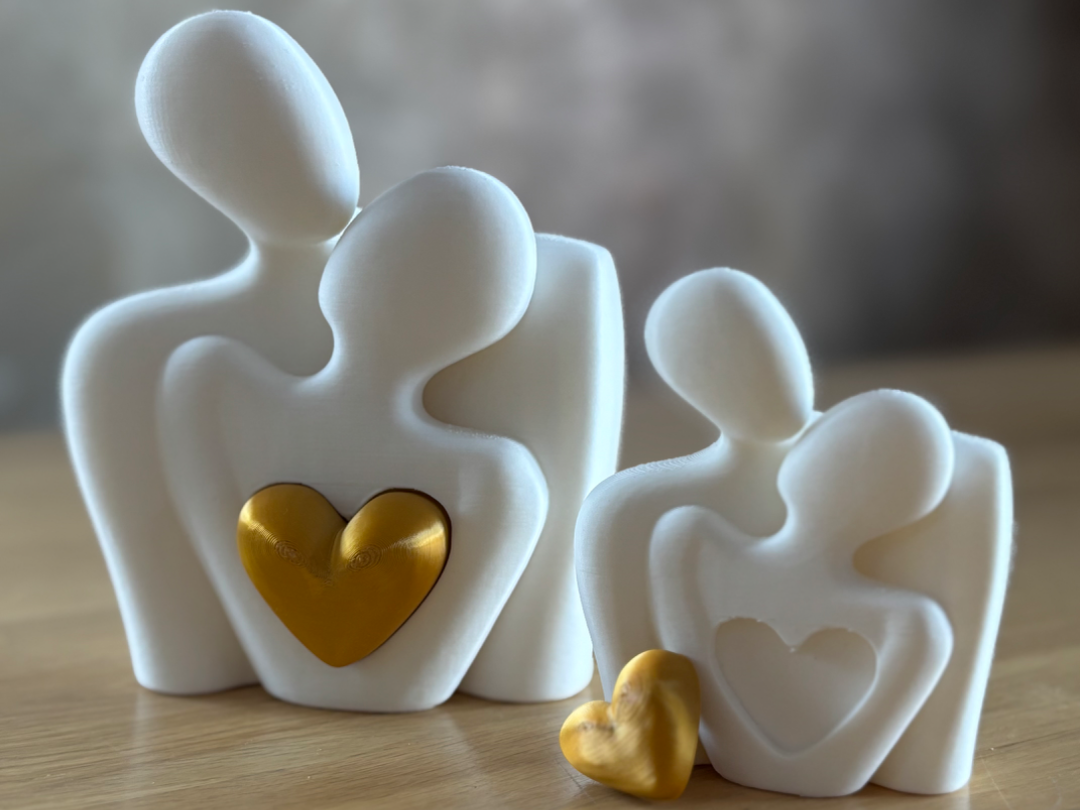 Figura de enamorados 15cm decoración en 3D