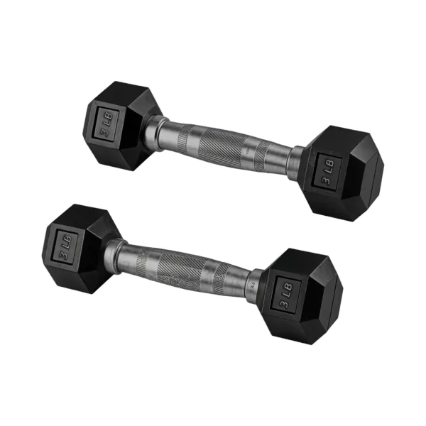 Pareja de Mancuernas Hexagonales 3lb — Revestimiento de goma