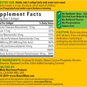 Complejo Vitaminas B Nature Made— Energía, metabolismo y sistema nervioso