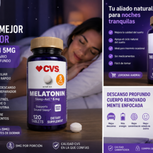 Melatonina CVS 5mg — Descanso profundo y sueño reparador