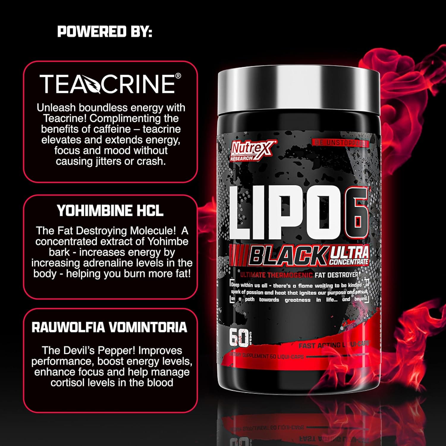 Quemador Lipo-6 Black Ultra Concentrado Nutrex — 60 cápsulas | 30 servicios