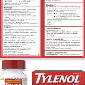 Acetaminofén TYLENOL 500mg — 100 cápsulas | Analgésico y antipirético