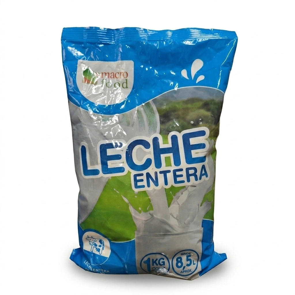 Leche entera en polvo Macro Food (1 kg / 2.2 lb)
