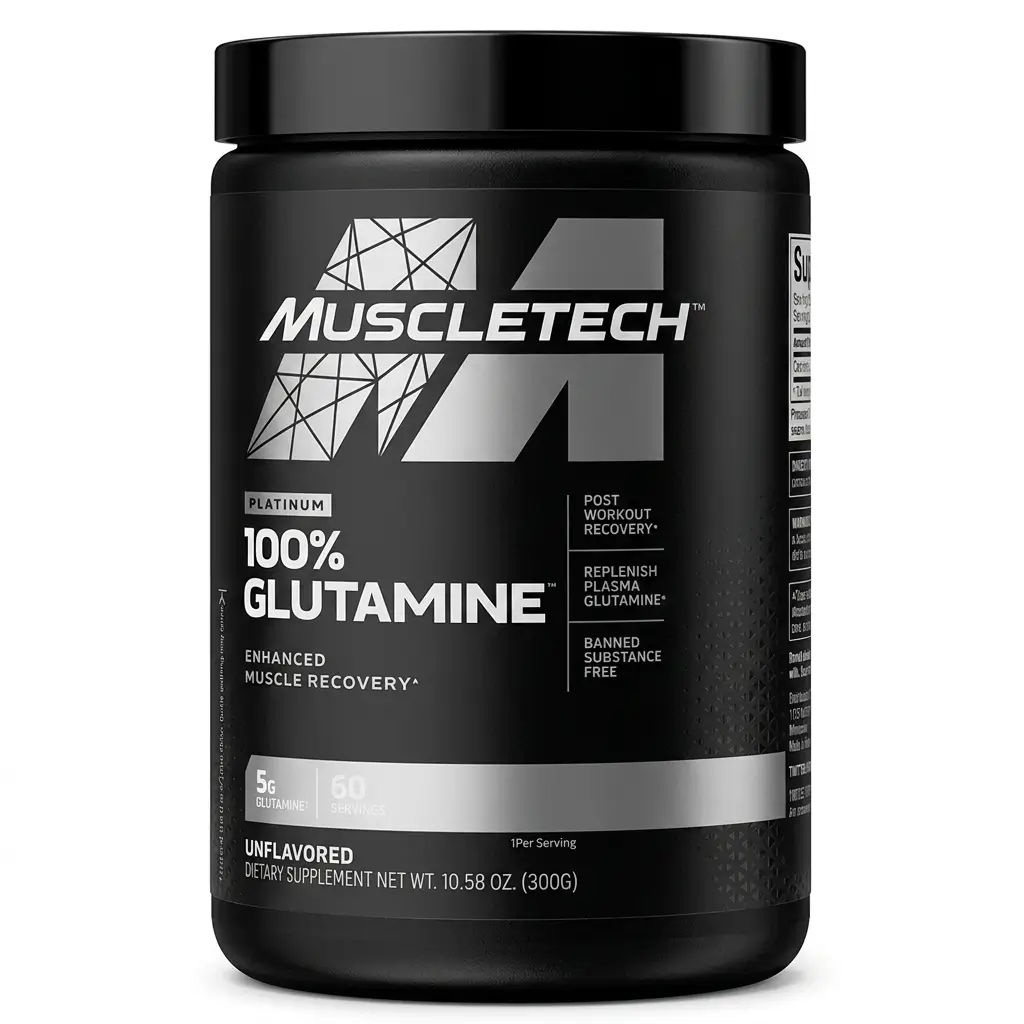 Glutamina Platinum 100% MuscleTech 300g — 60 servicios