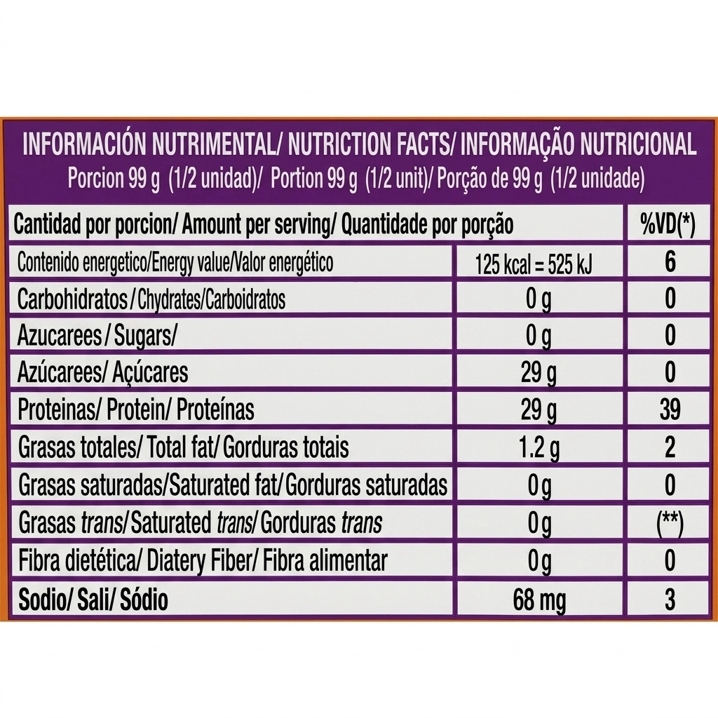 Pechuga de pollo sin hueso Sadia (1 kg / 2.2 lb)