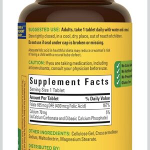 Ácido Fólico Nature Made(Vitamina B9) — Apoyo esencial para la salud celular