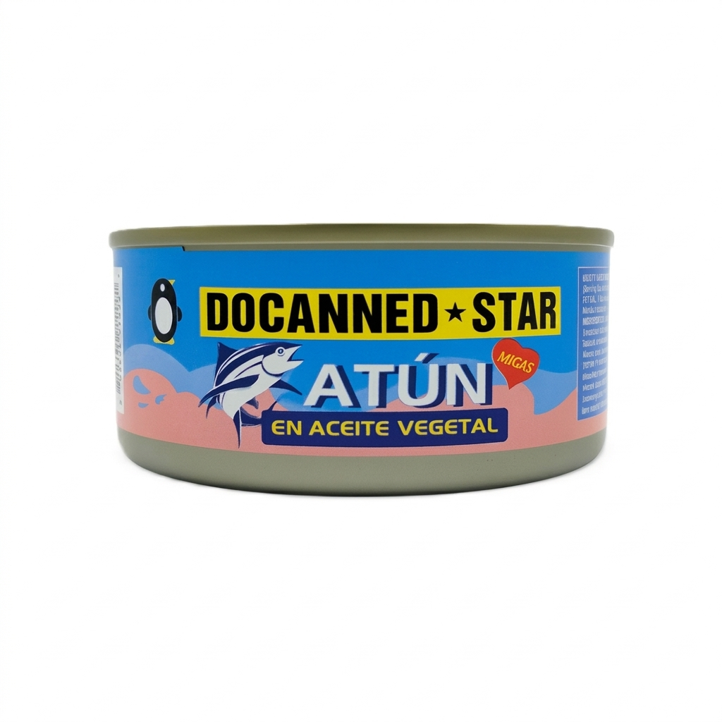 Atún en aceite vegetal Docanned Star ( 140 g / 4.9 oz )