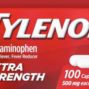 Acetaminofén TYLENOL 500mg — 100 cápsulas | Analgésico y antipirético