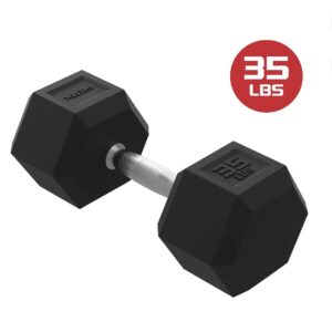 Pareja de Mancuernas Hexagonales 35lb — Revestimiento de goma