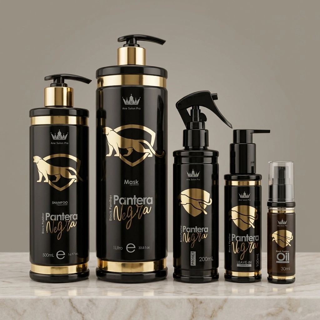 Kit alisado 5 pasos Pantera Negra para cabello