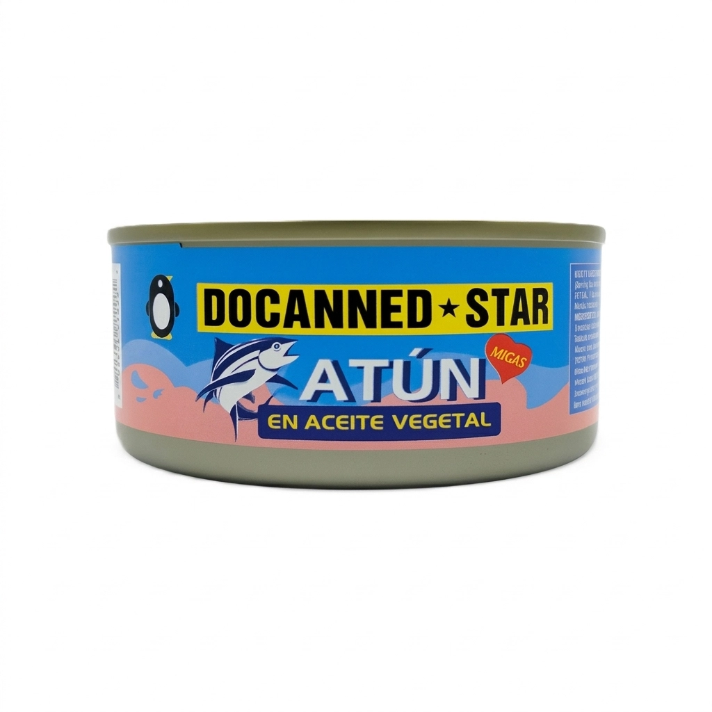 Atún en aceite vegetal Docanned Star (140 g / 4.9 oz)
